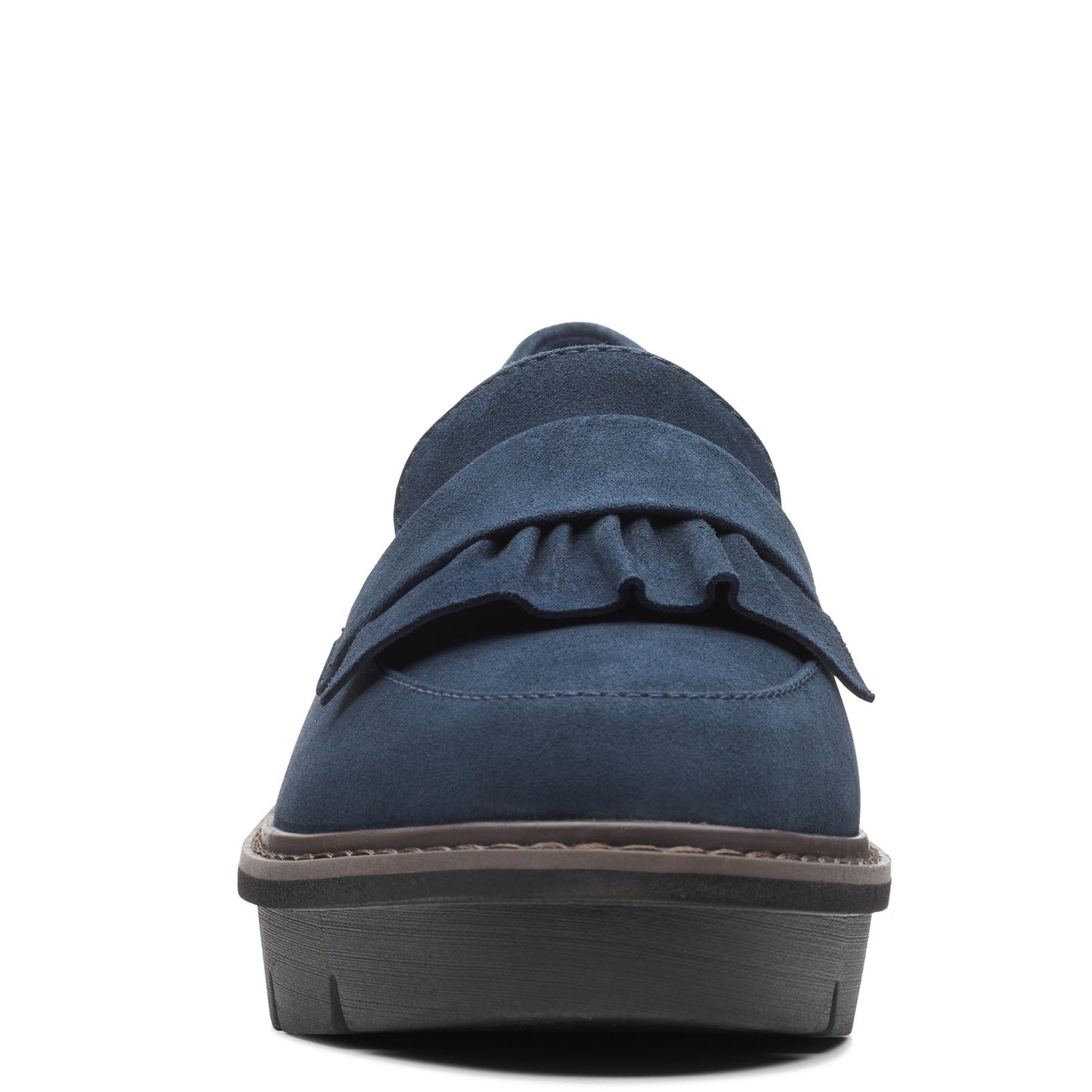 Peltz Shoes Women's Clarks Airabell Slip Loafer BLUE SUEDE 26163331