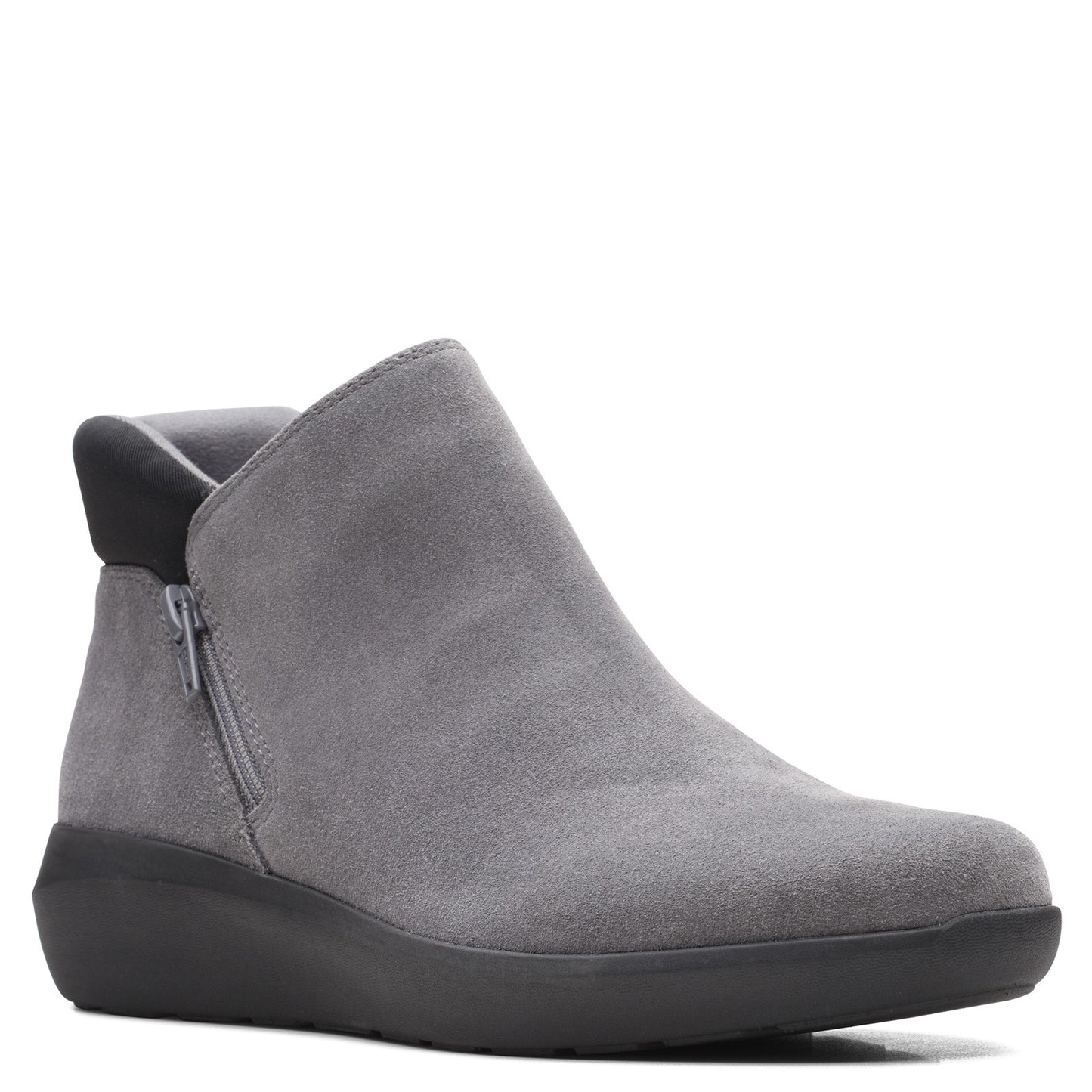 Peltz Shoes Women's Clarks Kayleigh Mid Boot GREY SUEDE 26163376