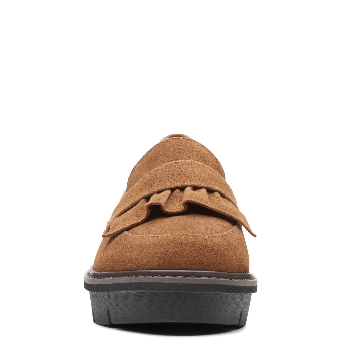 Peltz Shoes Women's Clarks Airabell Slip Loafer KHAKI SUEDE 26163828