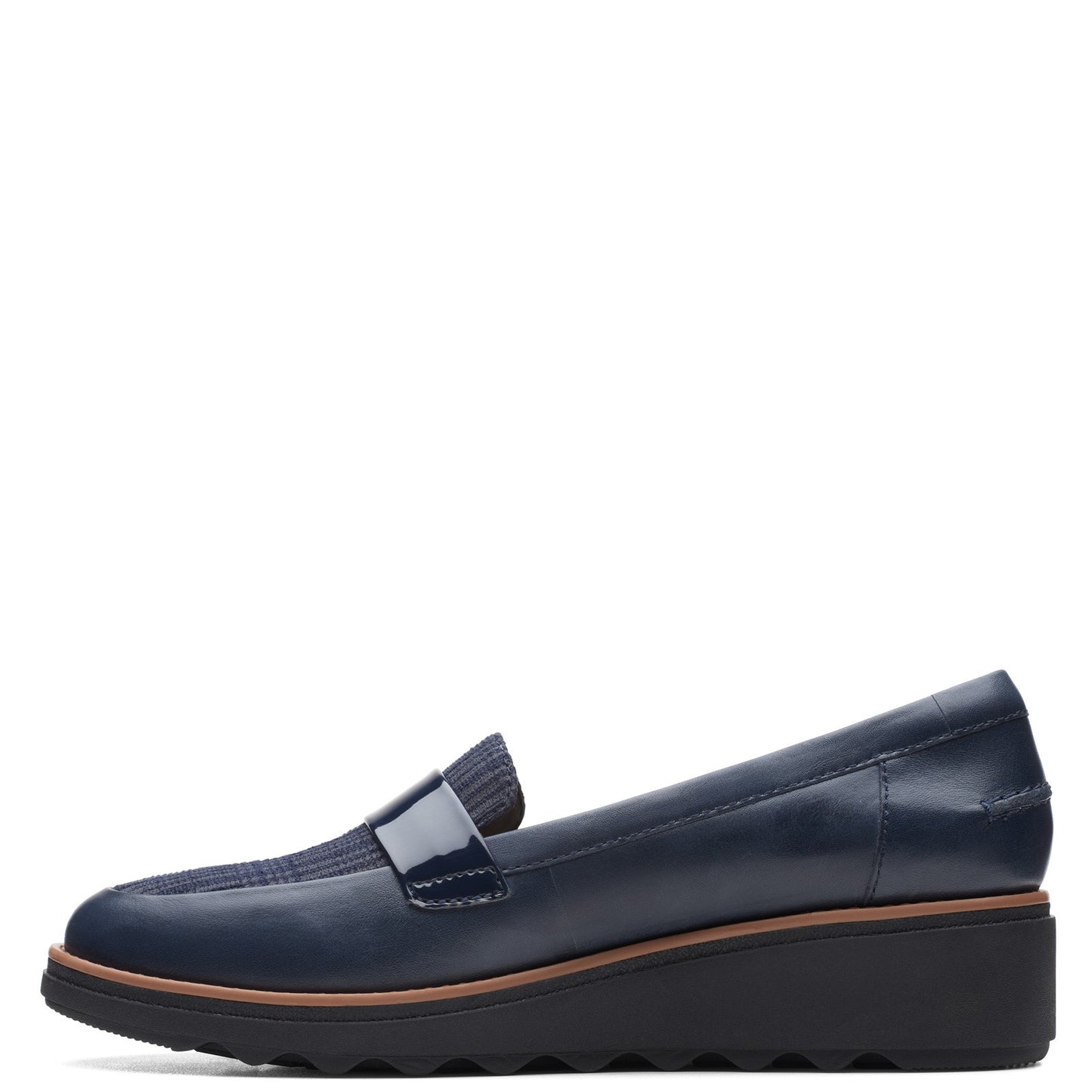Peltz Shoes Women's Clarks Sharon Gracie Loafer NAVY MULTI 26164079