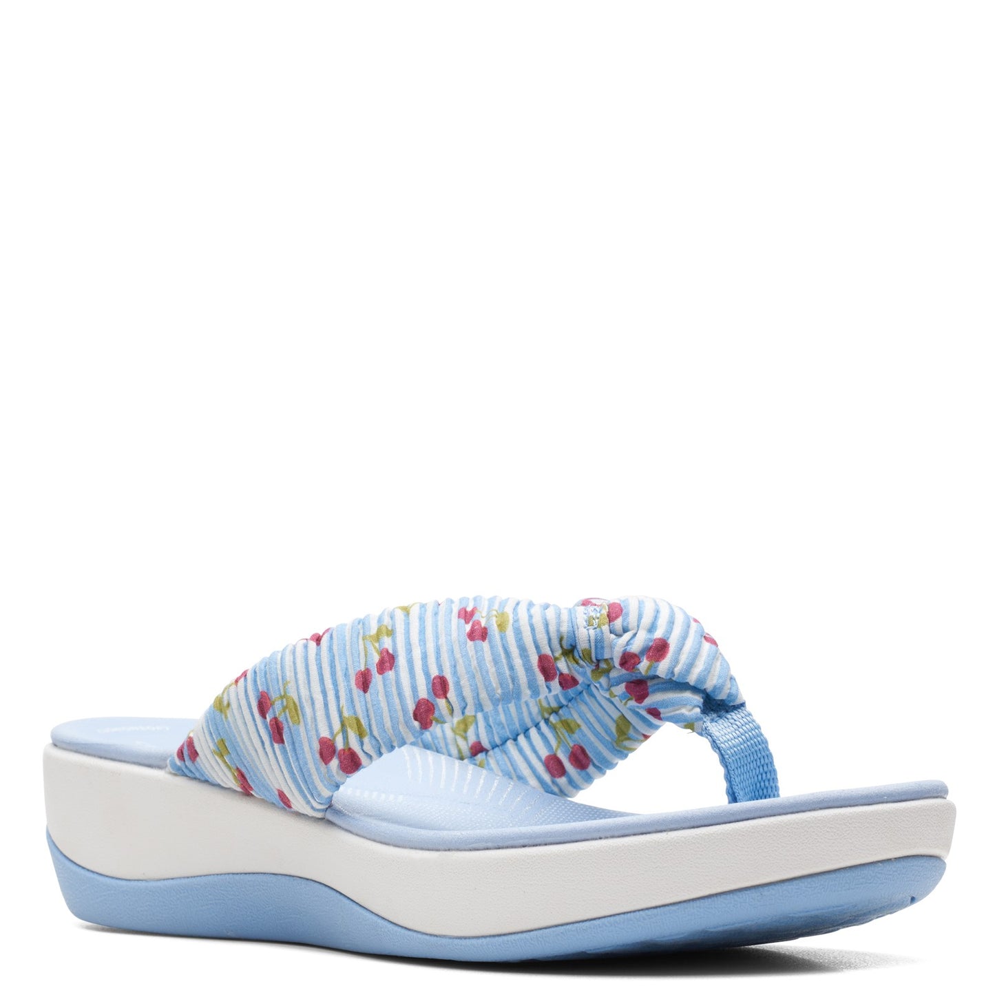 Peltz Shoes Women's Clarks Arla Glison Sandal BLUE / CHERRIES 26164476