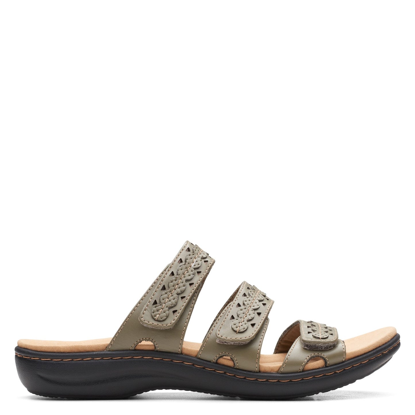 Peltz Shoes Women's Clarks Laurieann Cove Sandal OLIVE 26164597