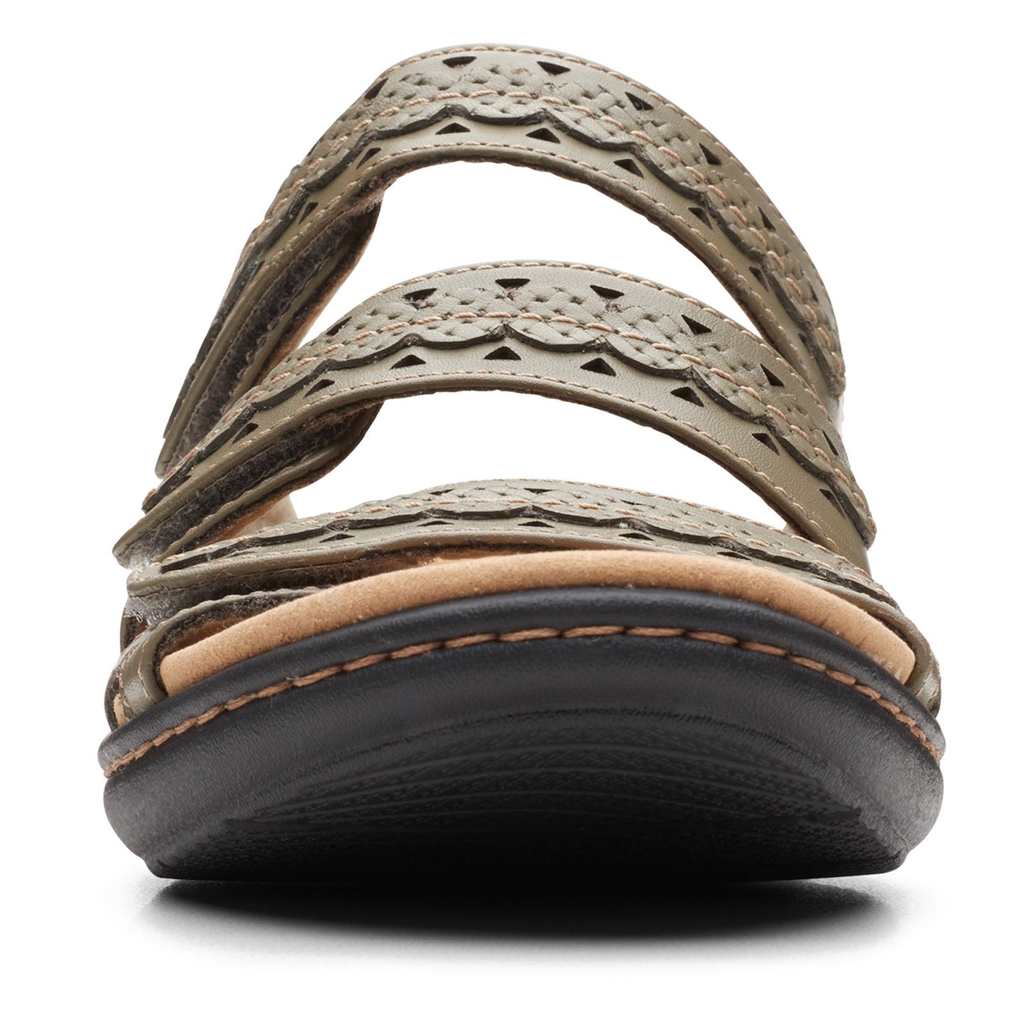 Peltz Shoes Women's Clarks Laurieann Cove Sandal OLIVE 26164597
