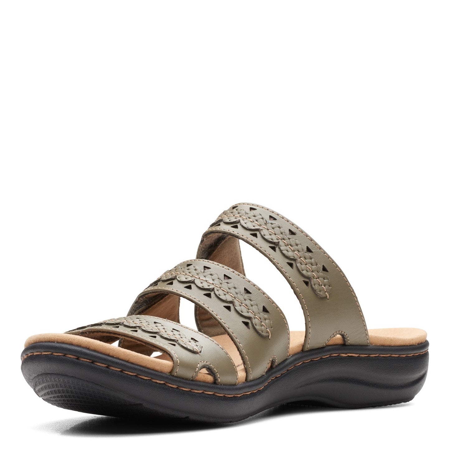 Peltz Shoes Women's Clarks Laurieann Cove Sandal OLIVE 26164597