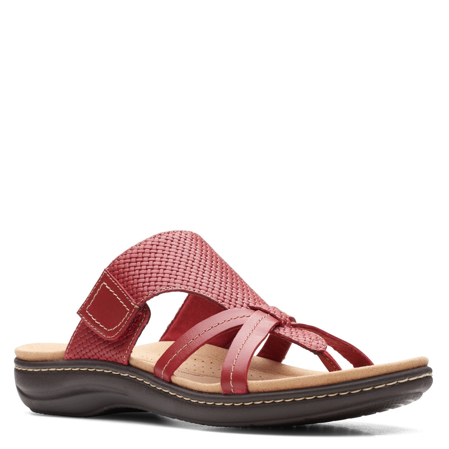 Peltz Shoes Women's Clarks Laurieann Edge Sandal RED 26164598