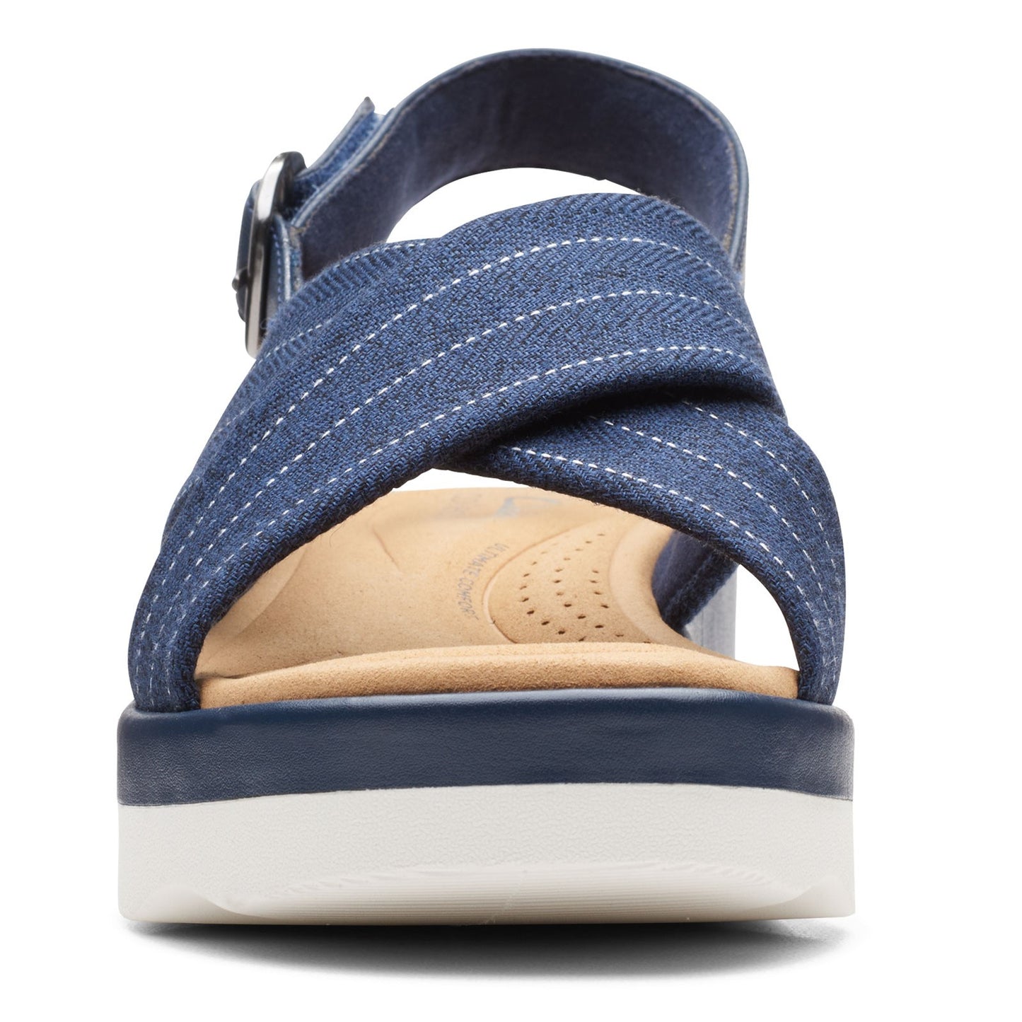 Peltz Shoes Women's Clarks Clara Cove Sandal NAVY 26164725