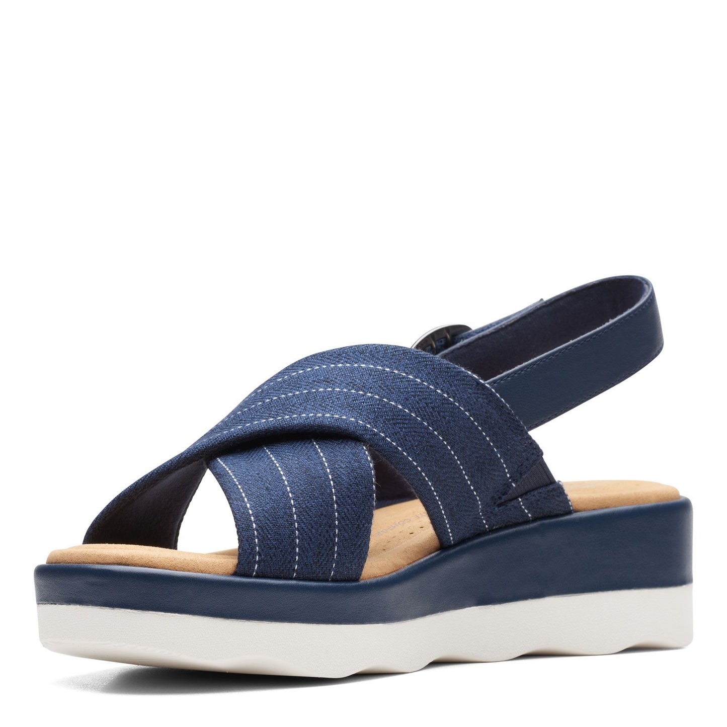 Peltz Shoes Women's Clarks Clara Cove Sandal NAVY 26164725