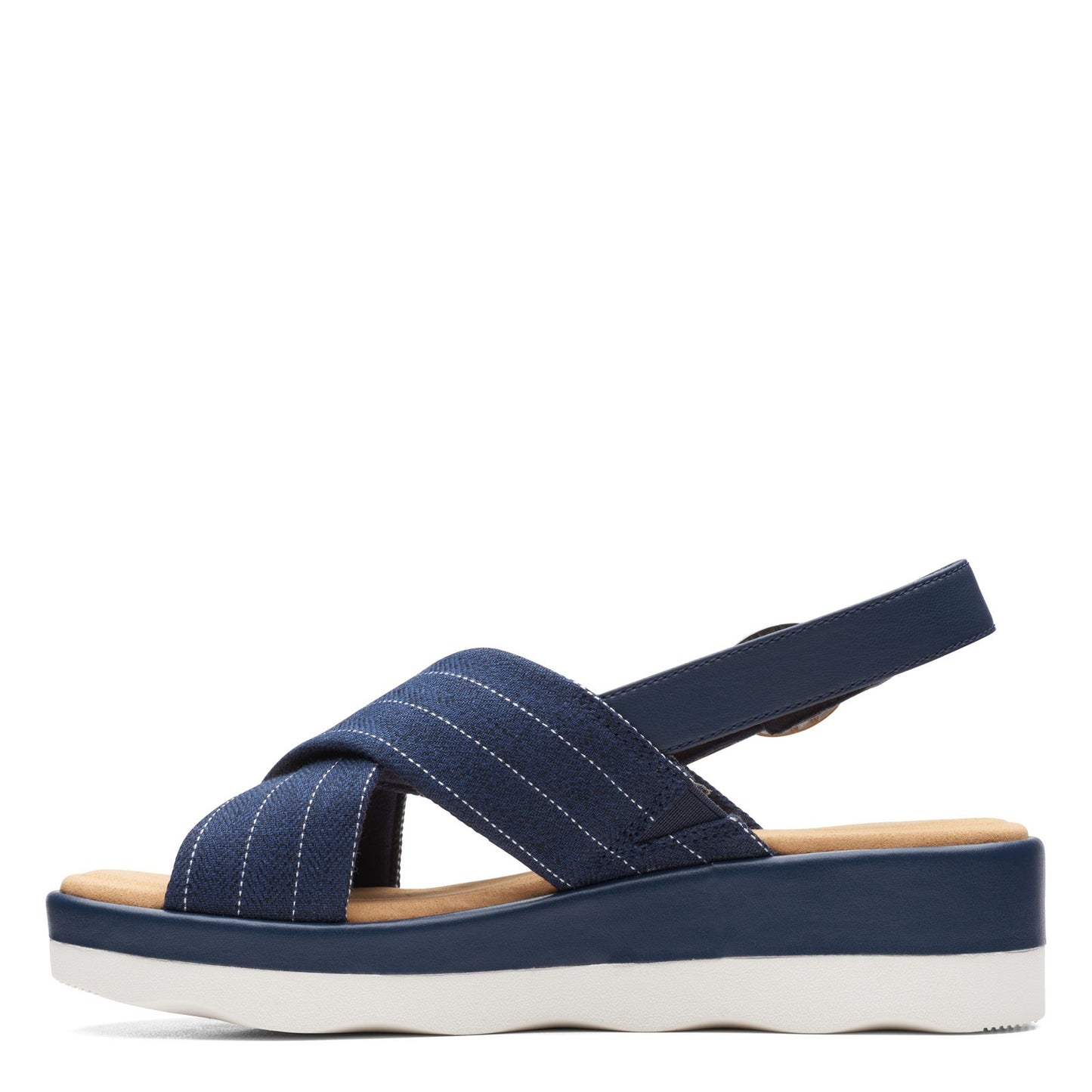 Peltz Shoes Women's Clarks Clara Cove Sandal NAVY 26164725