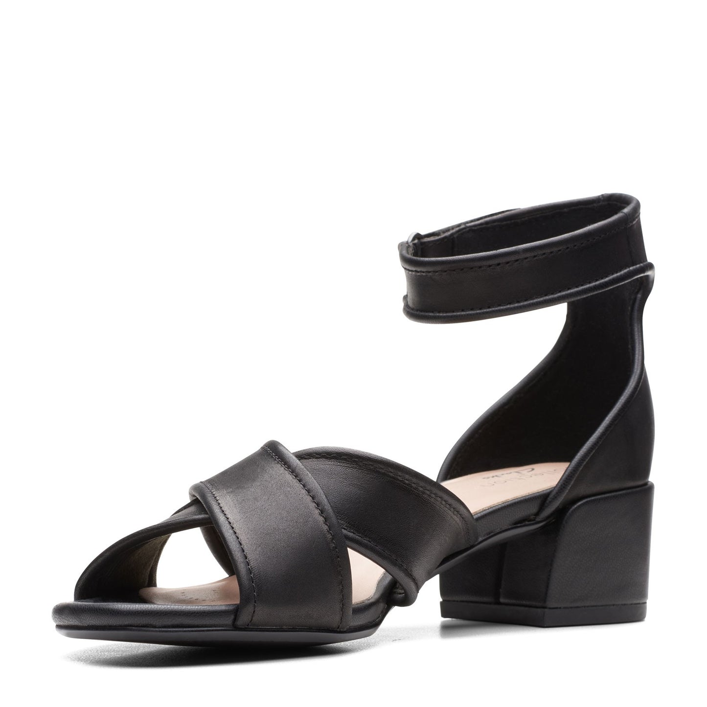 Peltz Shoes Women's Clarks Caroleigh Rise Sandal BLACK 26164861