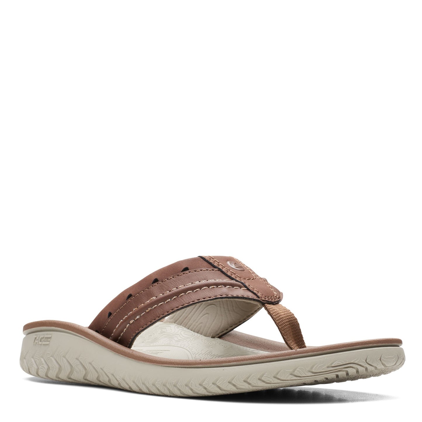 Peltz Shoes Men's Clarks Wesley Post Sandal TAN 26164873