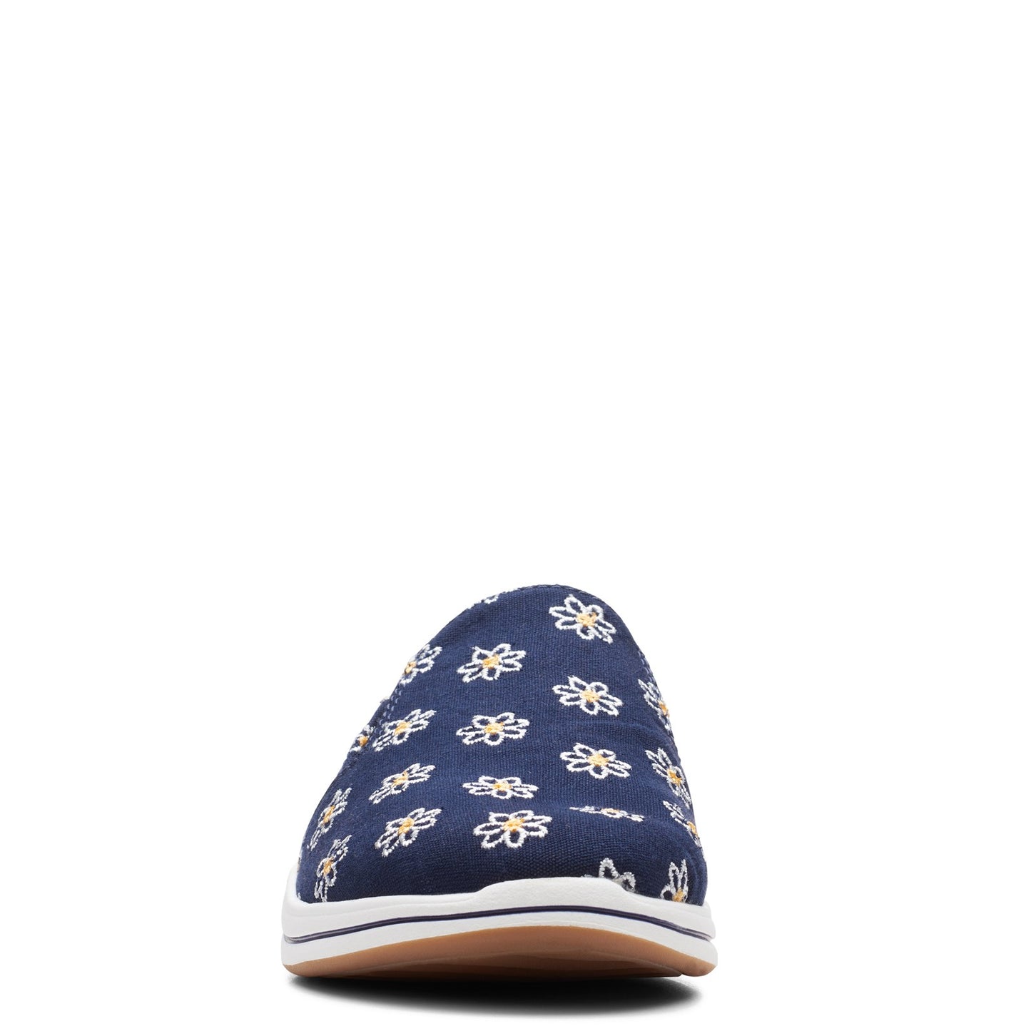 Peltz Shoes Women's Clarks Breeze Shore Mule NAVY FLORAL 26164880