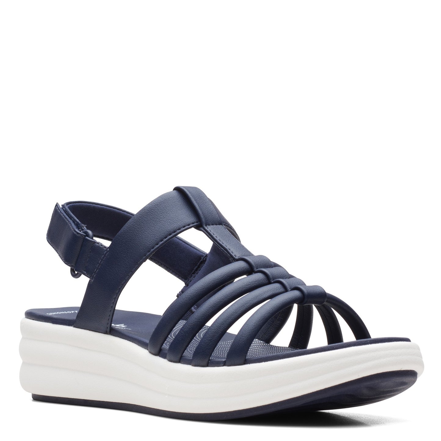 Peltz Shoes Women's Clarks Drift Ease Sandal NAVY 26164969