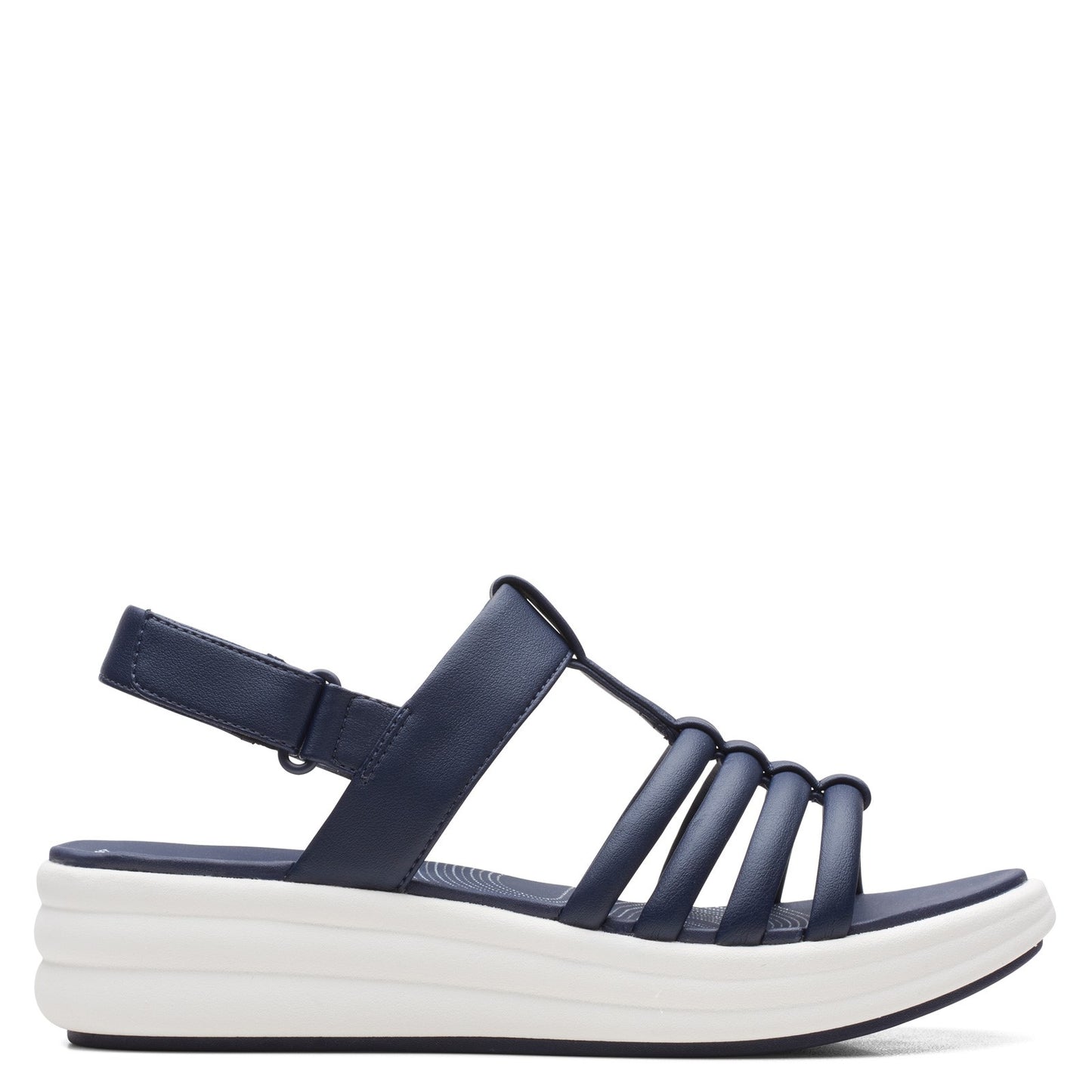 Peltz Shoes Women's Clarks Drift Ease Sandal NAVY 26164969
