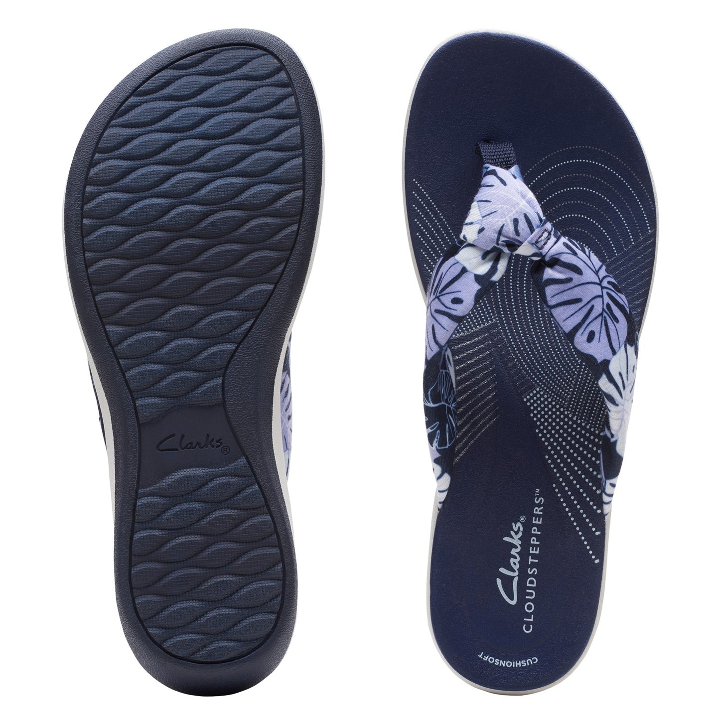 Peltz Shoes Women's Clarks Arla Glison Sandal BLUE FLORAL 26165049