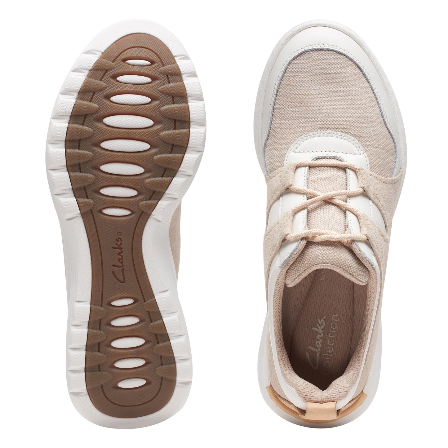 Peltz Shoes Women's Clarks Teagan Lace Sneaker SAND 26165176