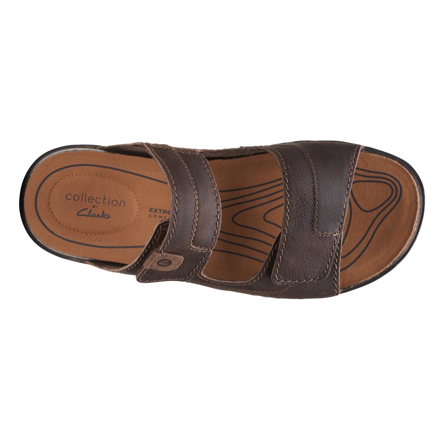 Peltz Shoes Men's Clarks Crestview Easy Sandal DARK BROWN 26165188