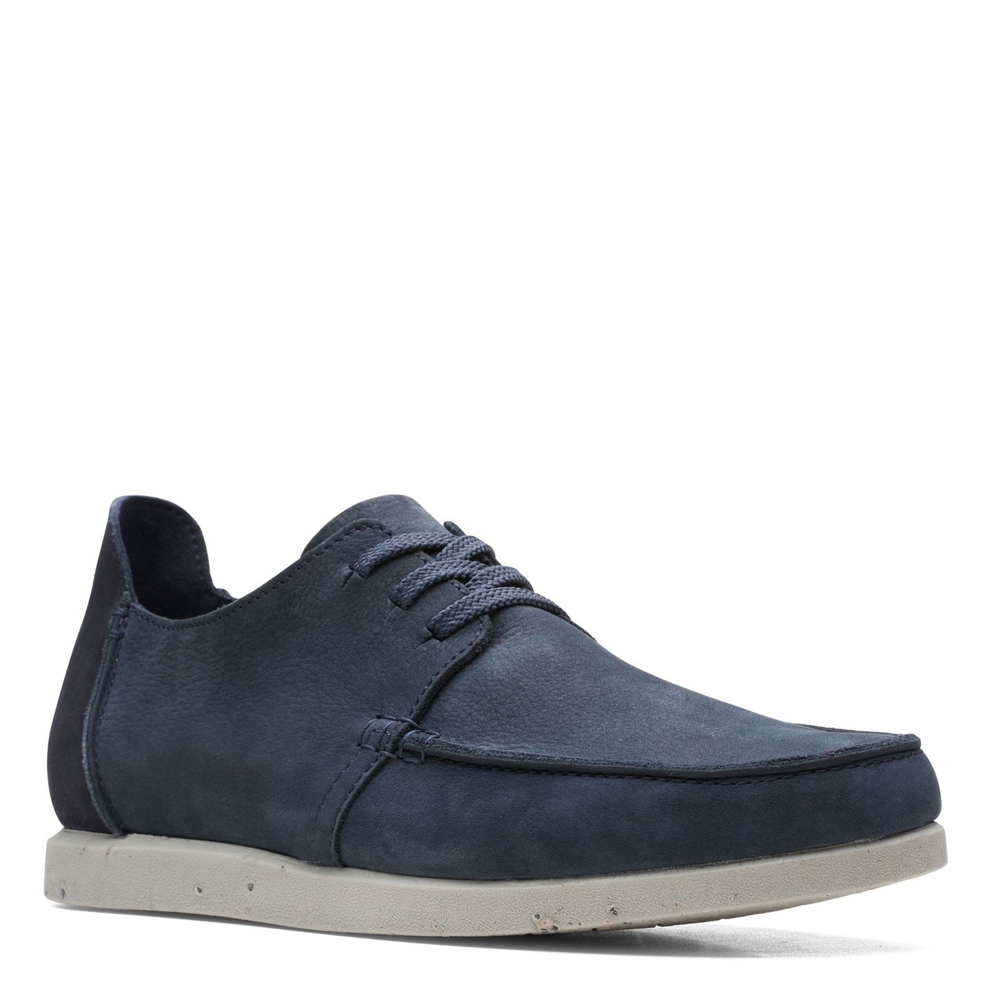 Peltz Shoes Men's Clarks ShacreLite Low Moc NAVY NUBUCK 26165230