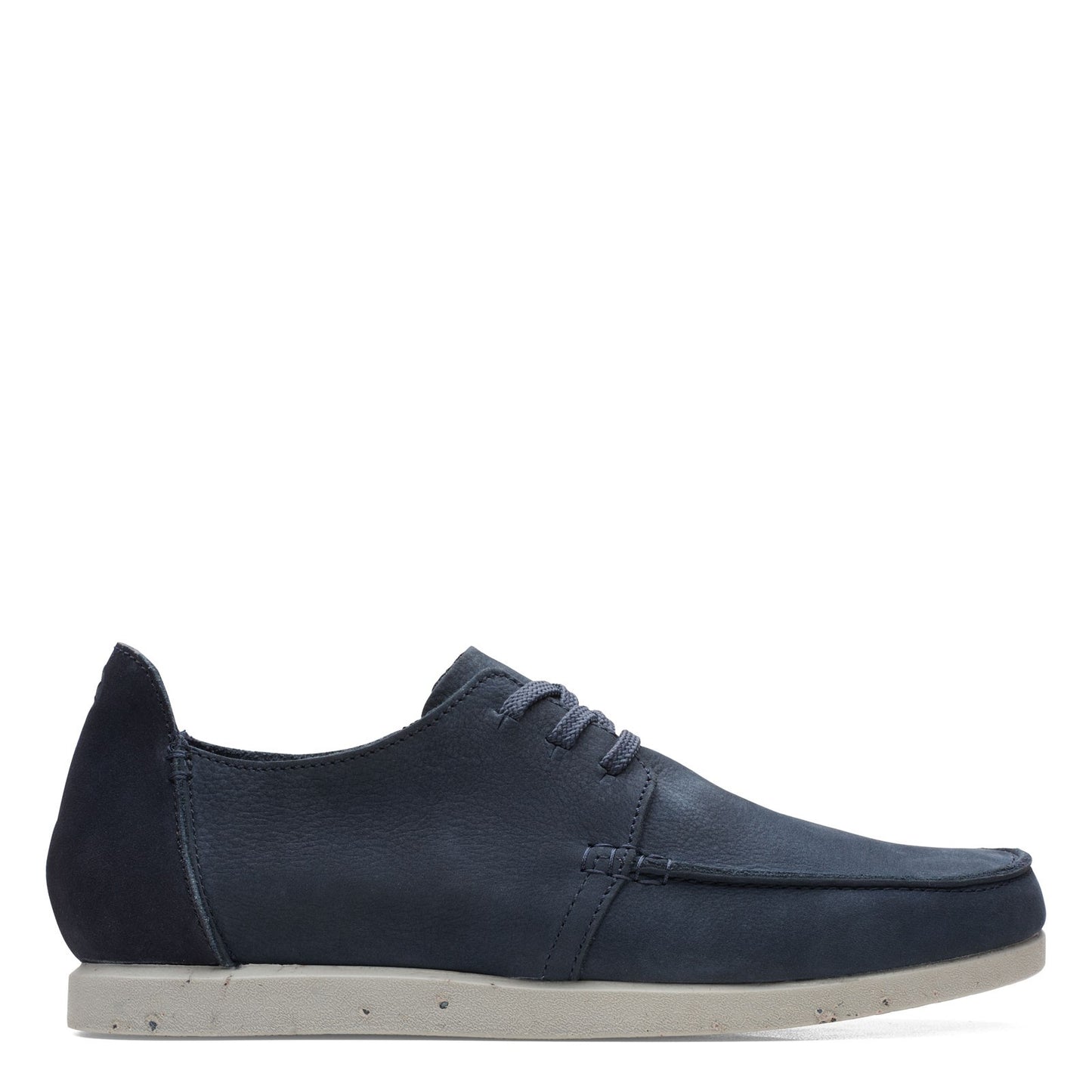 Peltz Shoes Men's Clarks ShacreLite Low Moc NAVY NUBUCK 26165230