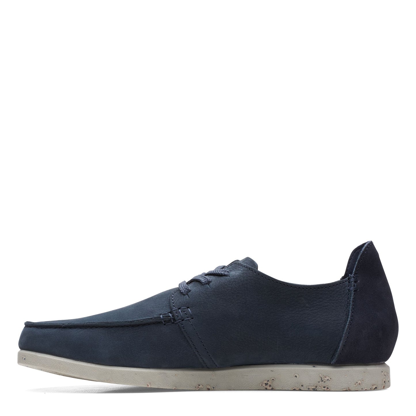 Peltz Shoes Men's Clarks ShacreLite Low Moc NAVY NUBUCK 26165230