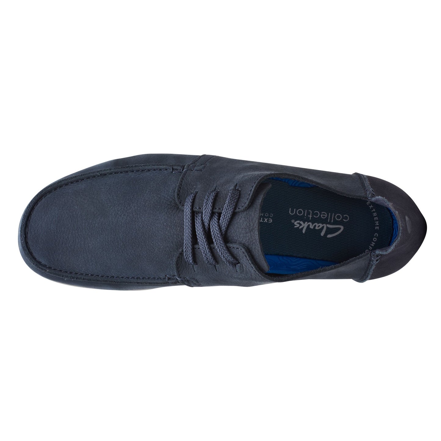 Peltz Shoes Men's Clarks ShacreLite Low Moc NAVY NUBUCK 26165230