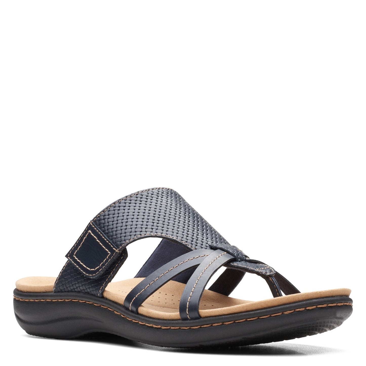 Peltz Shoes Women's Clarks Laurieann Edge Sandal NAVY 26165387