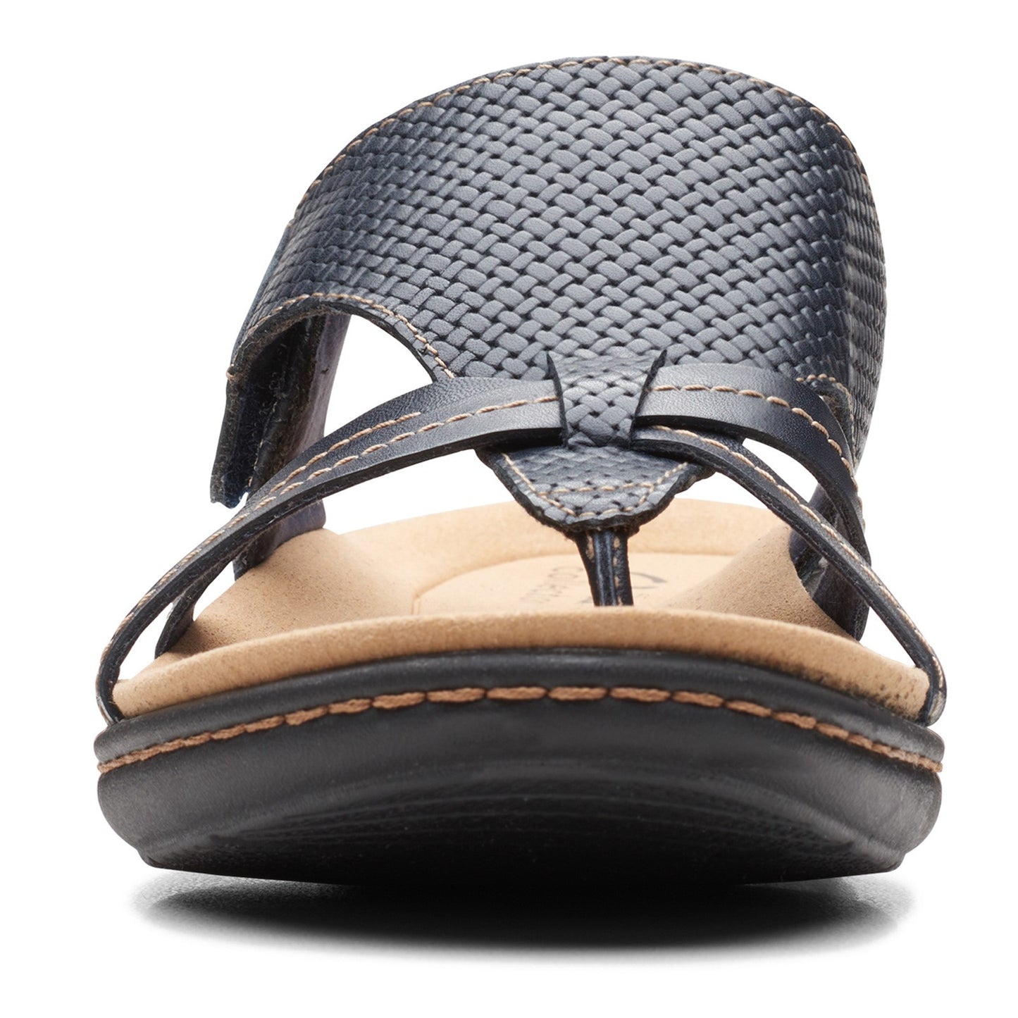 Peltz Shoes Women's Clarks Laurieann Edge Sandal NAVY 26165387
