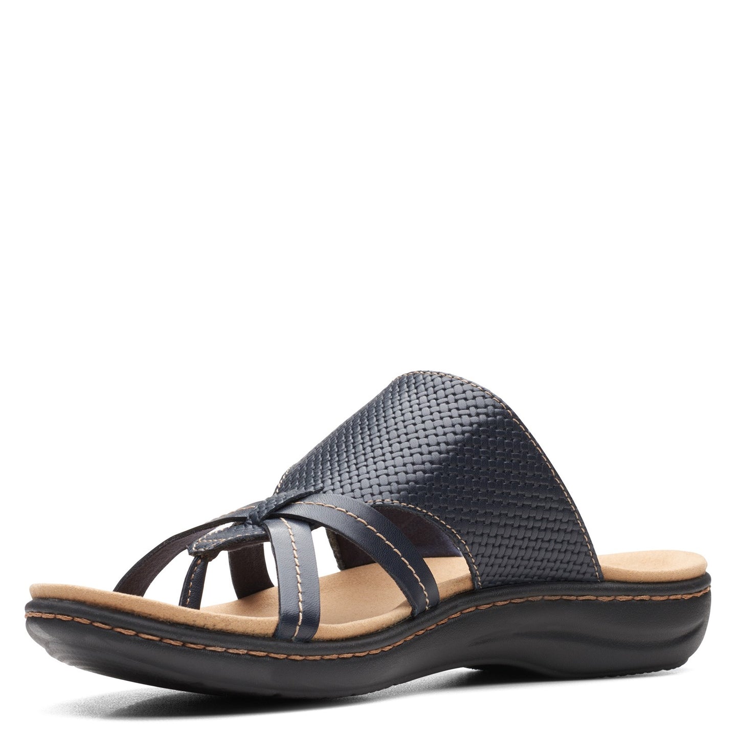 Peltz Shoes Women's Clarks Laurieann Edge Sandal NAVY 26165387