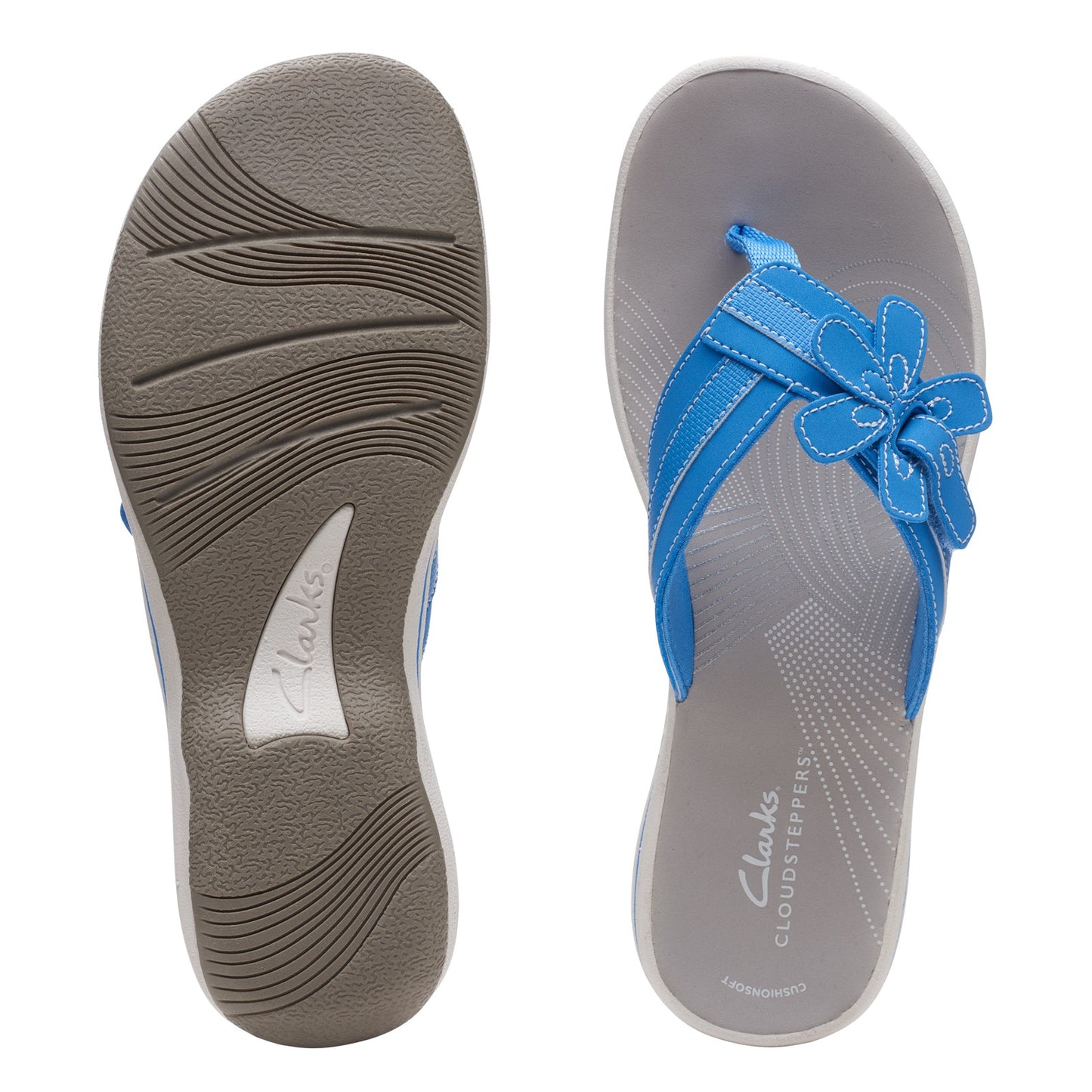 Peltz Shoes Women's Clarks Brinkley Flora Sandal BLUE 26165406