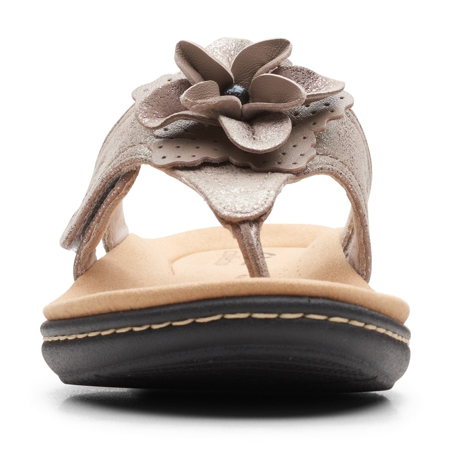 Peltz Shoes Women's Clarks Laurieann Gema Sandal TAUPE METALLIC 26165469