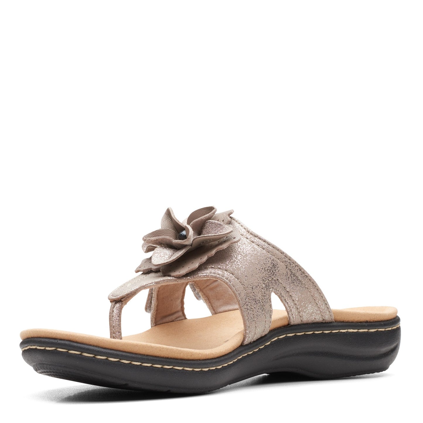 Peltz Shoes Women's Clarks Laurieann Gema Sandal TAUPE METALLIC 26165469