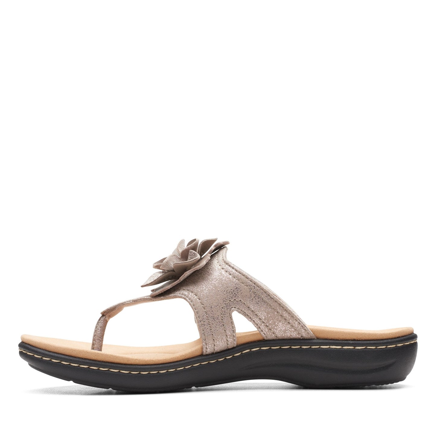 Peltz Shoes Women's Clarks Laurieann Gema Sandal TAUPE METALLIC 26165469