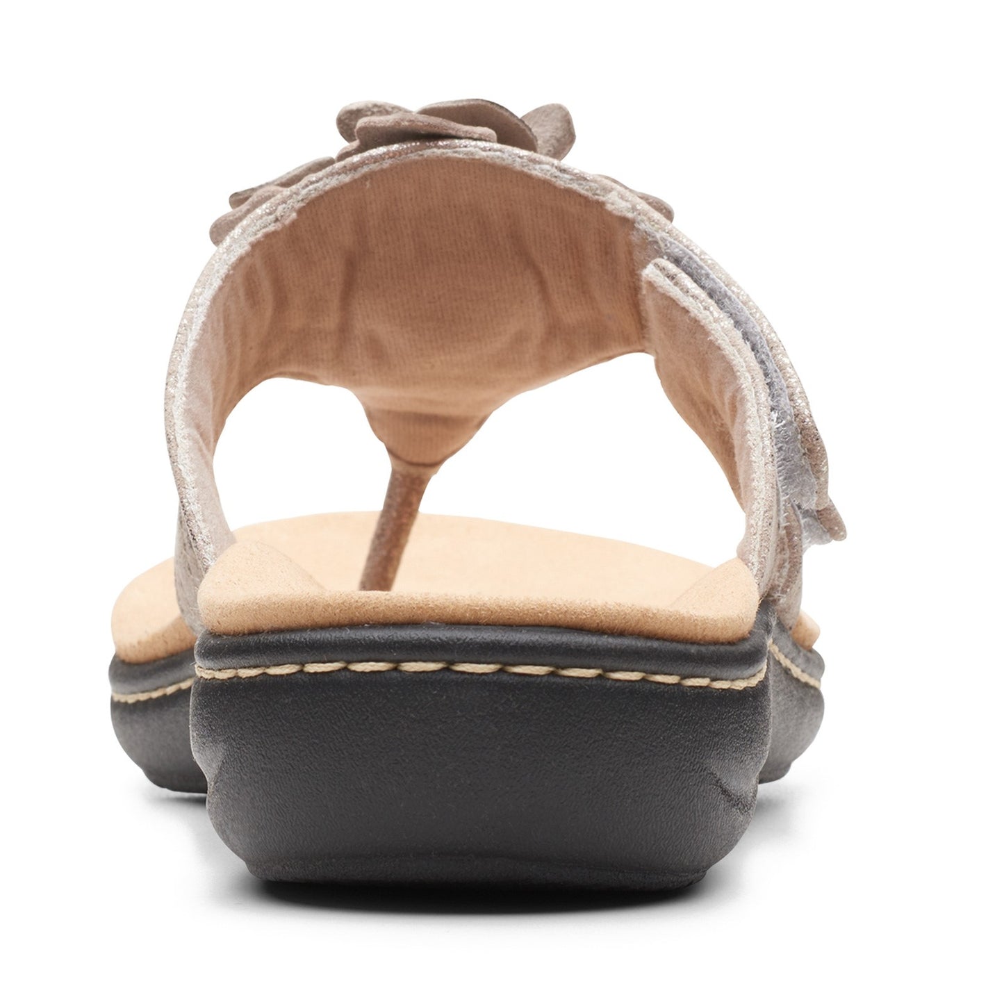 Peltz Shoes Women's Clarks Laurieann Gema Sandal TAUPE METALLIC 26165469