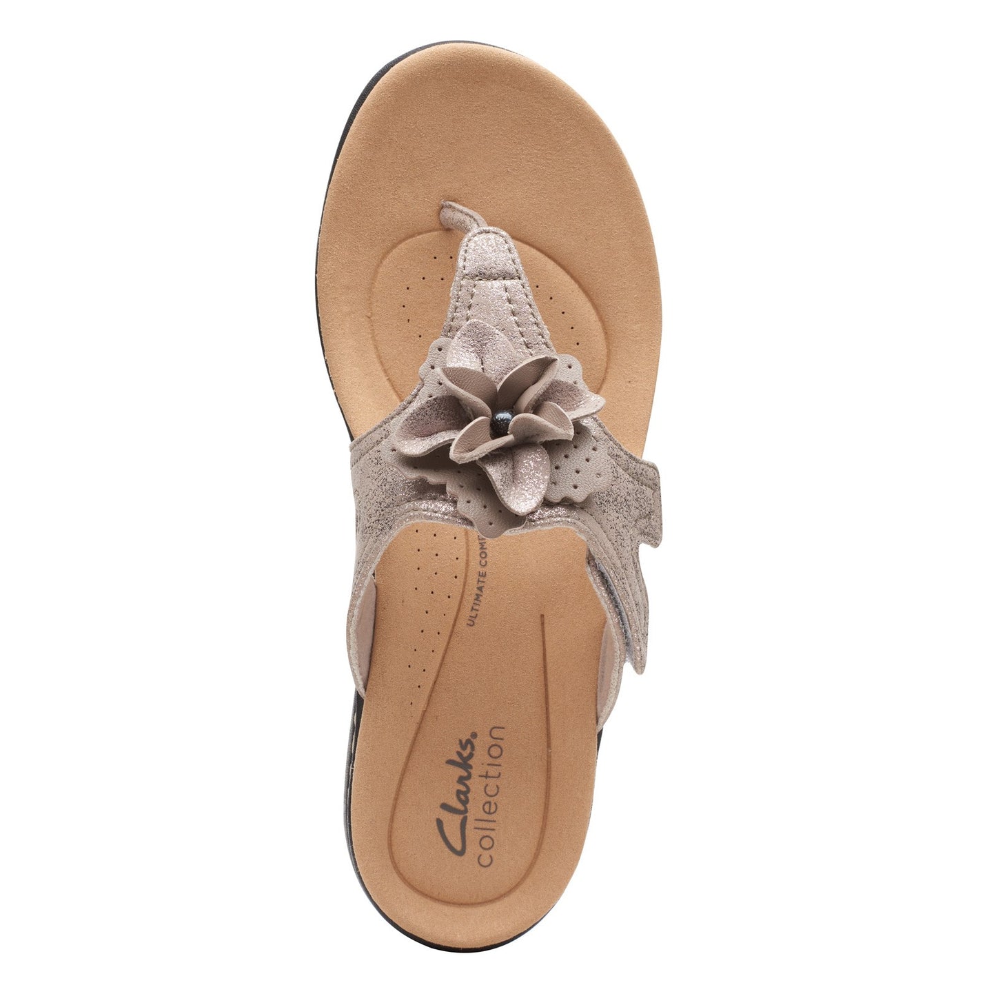 Peltz Shoes Women's Clarks Laurieann Gema Sandal TAUPE METALLIC 26165469