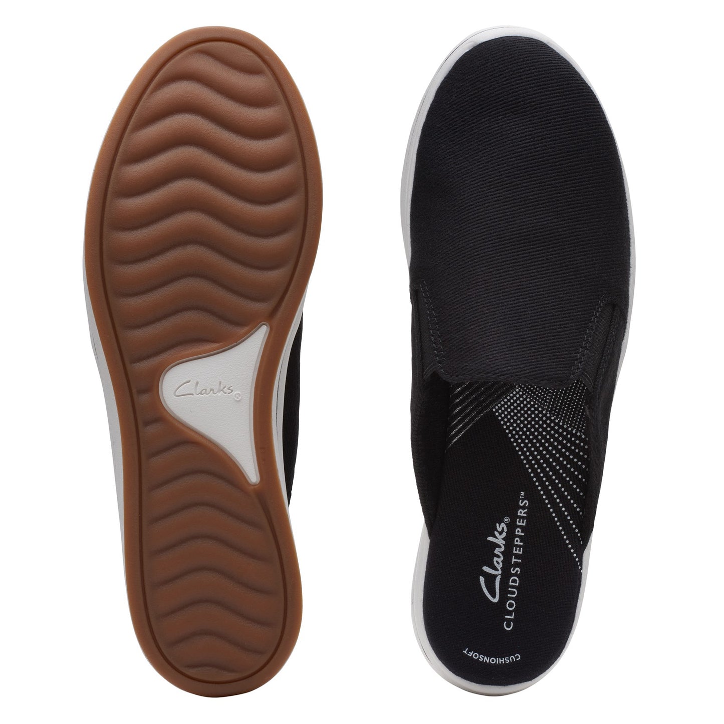 Peltz Shoes Women's Clarks Breeze Shore Mule BLACK 26166438