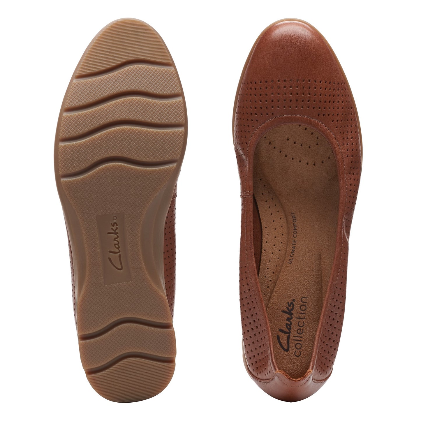 Peltz Shoes Women's Clarks Jenette Ease Flat TAN 26166483