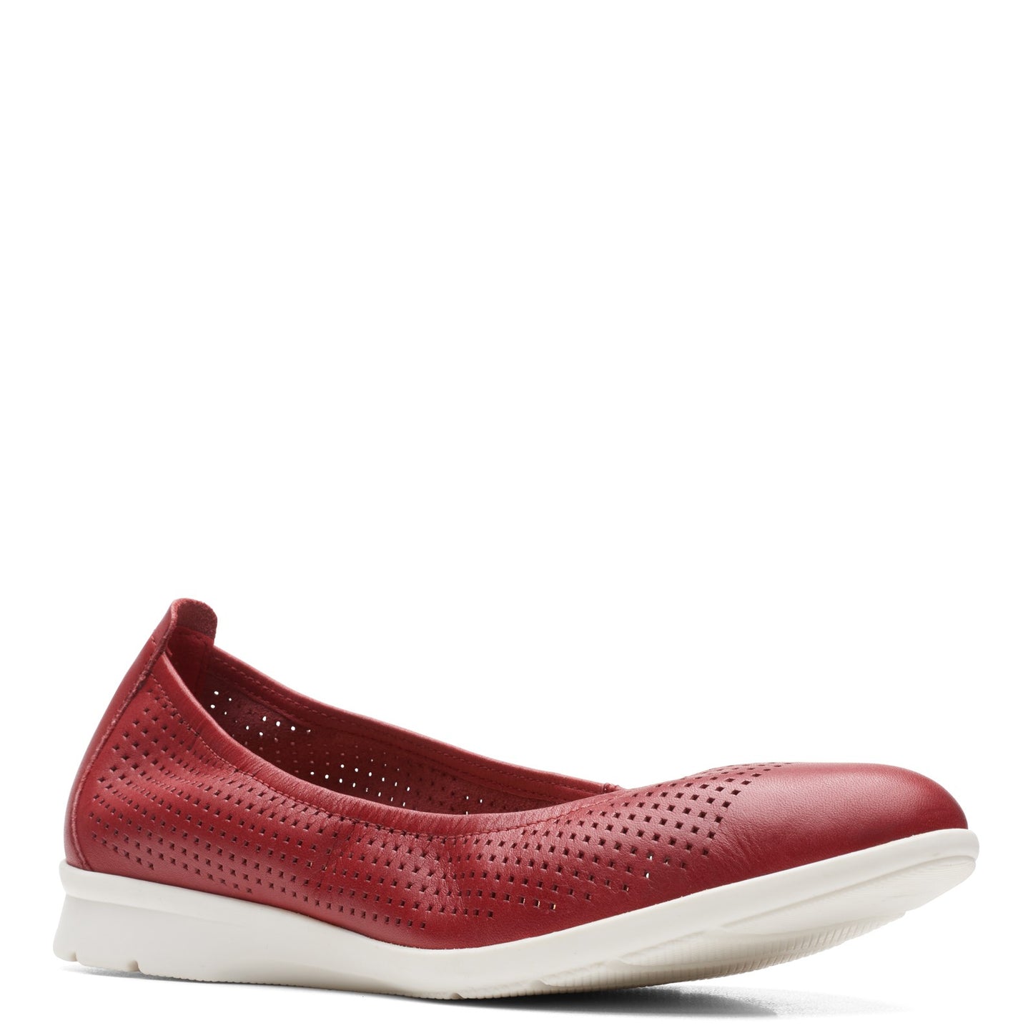 Peltz Shoes Women's Clarks Jenette Ease Flat RED BEAN 26166716