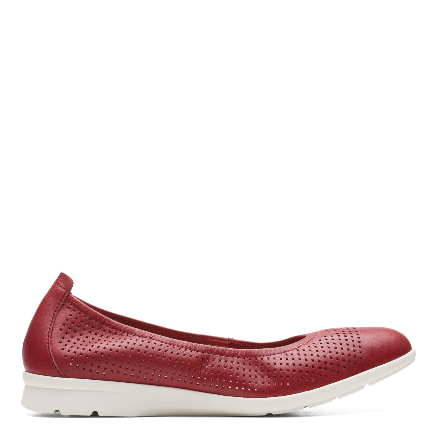 Peltz Shoes Women's Clarks Jenette Ease Flat RED BEAN 26166716