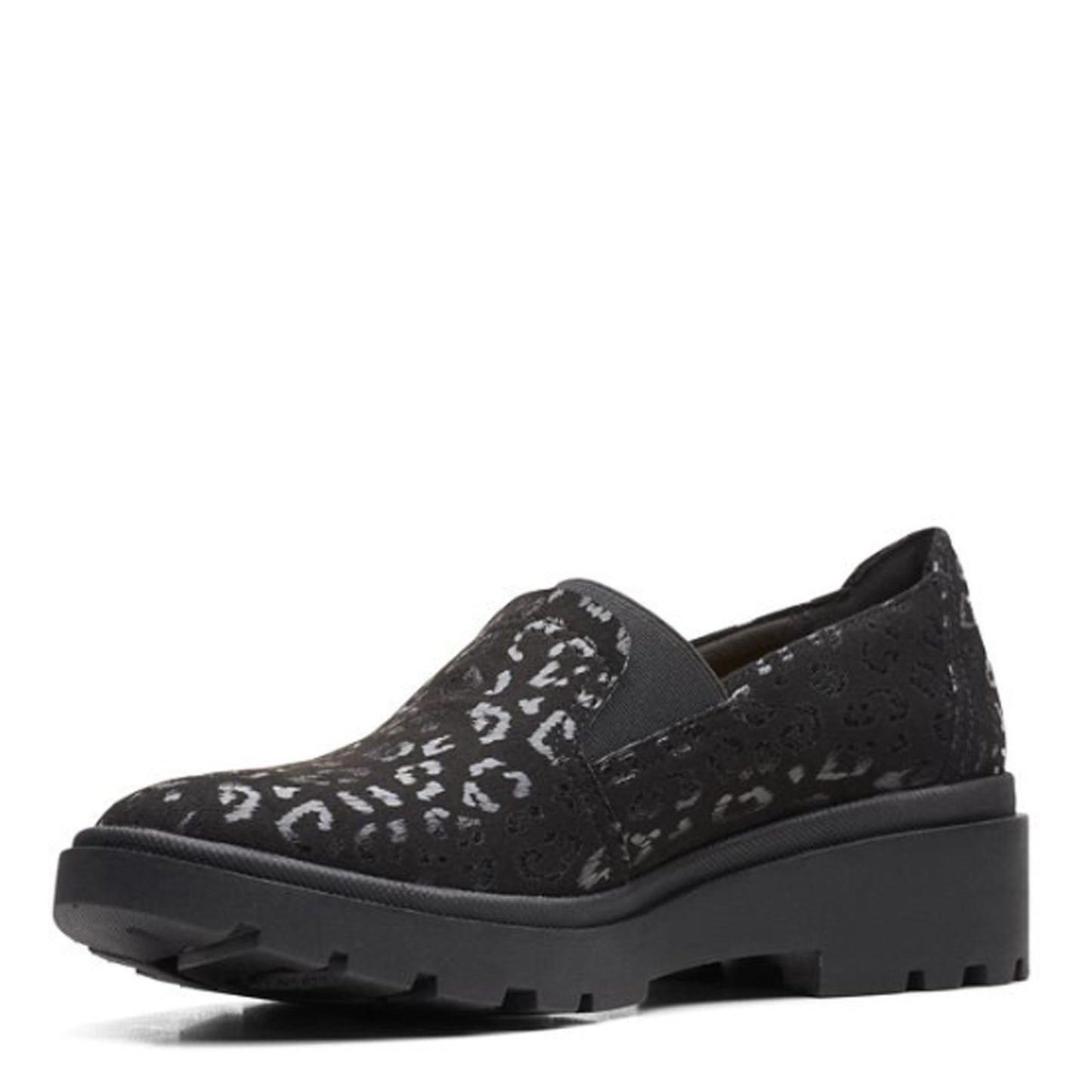 Peltz Shoes Women's Clarks Calla Rae Loafer BLACK FABRIC 26167688