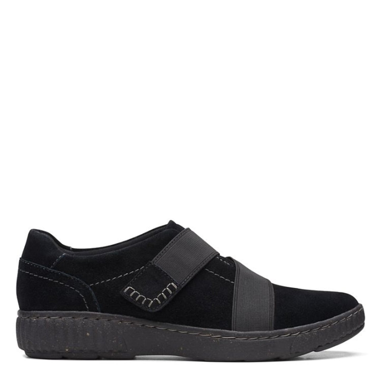 Peltz Shoes Women's Clarks Caroline Holly Slip-On BLACK SUEDE 26167700