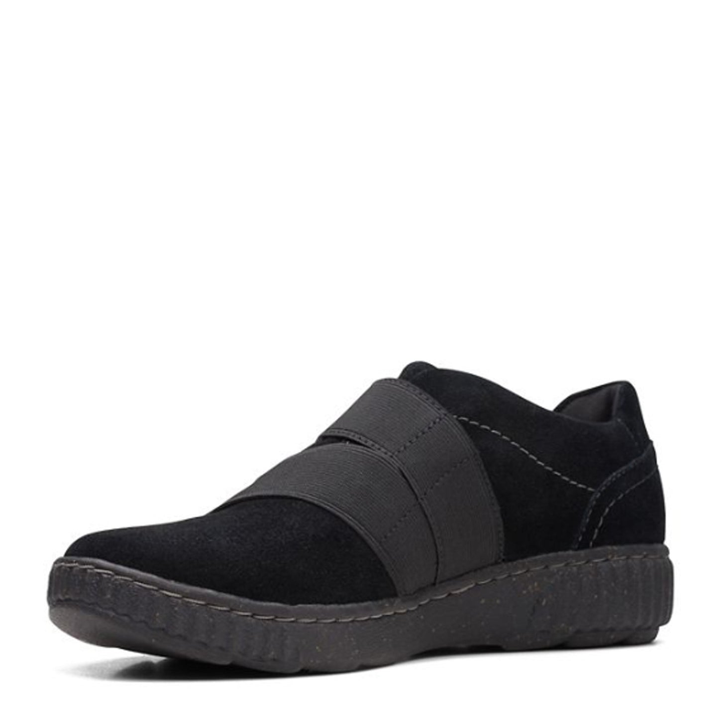 Peltz Shoes Women's Clarks Caroline Holly Slip-On BLACK SUEDE 26167700