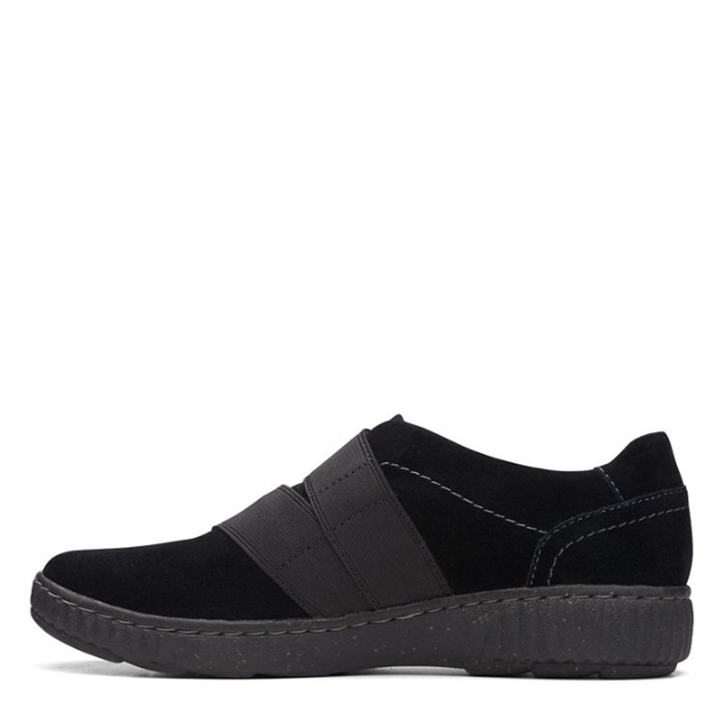 Peltz Shoes Women's Clarks Caroline Holly Slip-On BLACK SUEDE 26167700
