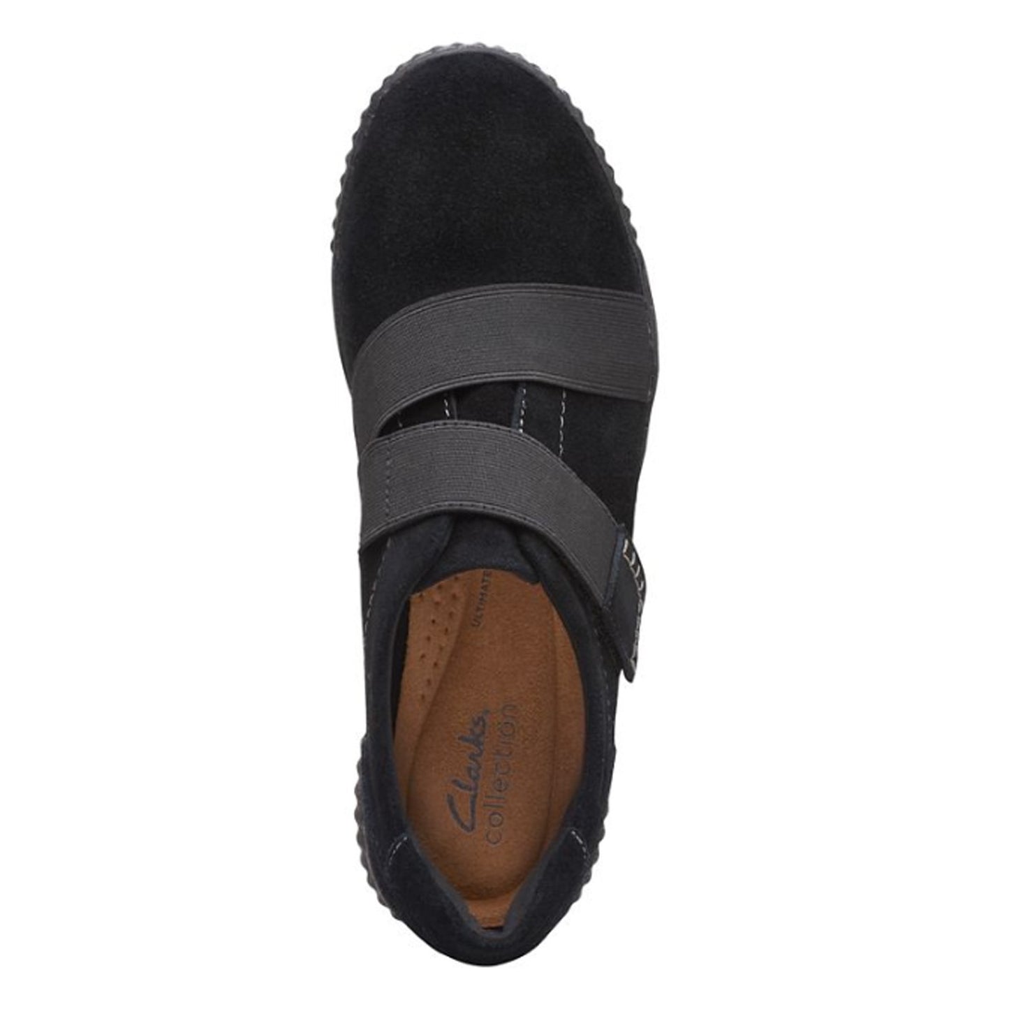 Peltz Shoes Women's Clarks Caroline Holly Slip-On BLACK SUEDE 26167700