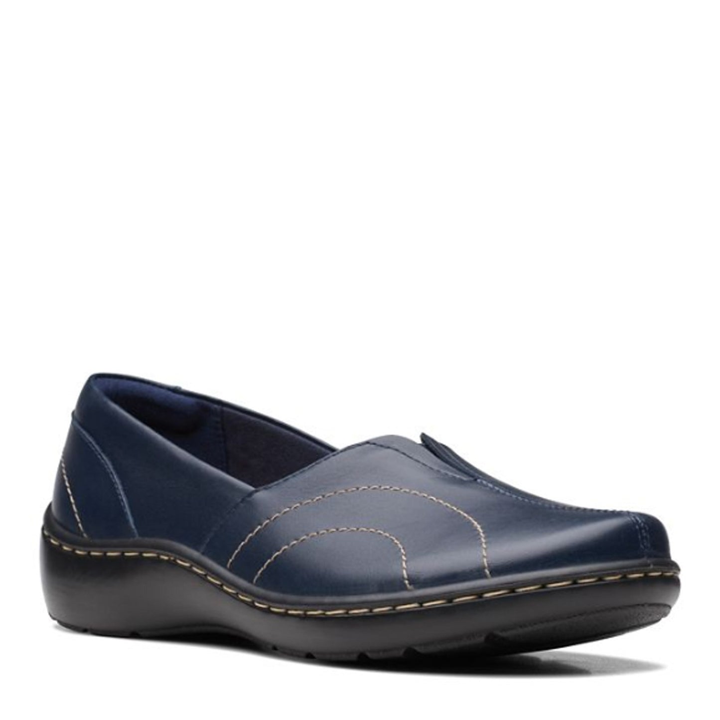 Peltz Shoes Women's Clarks Cora Meadow Slip-On NAVY 26167755