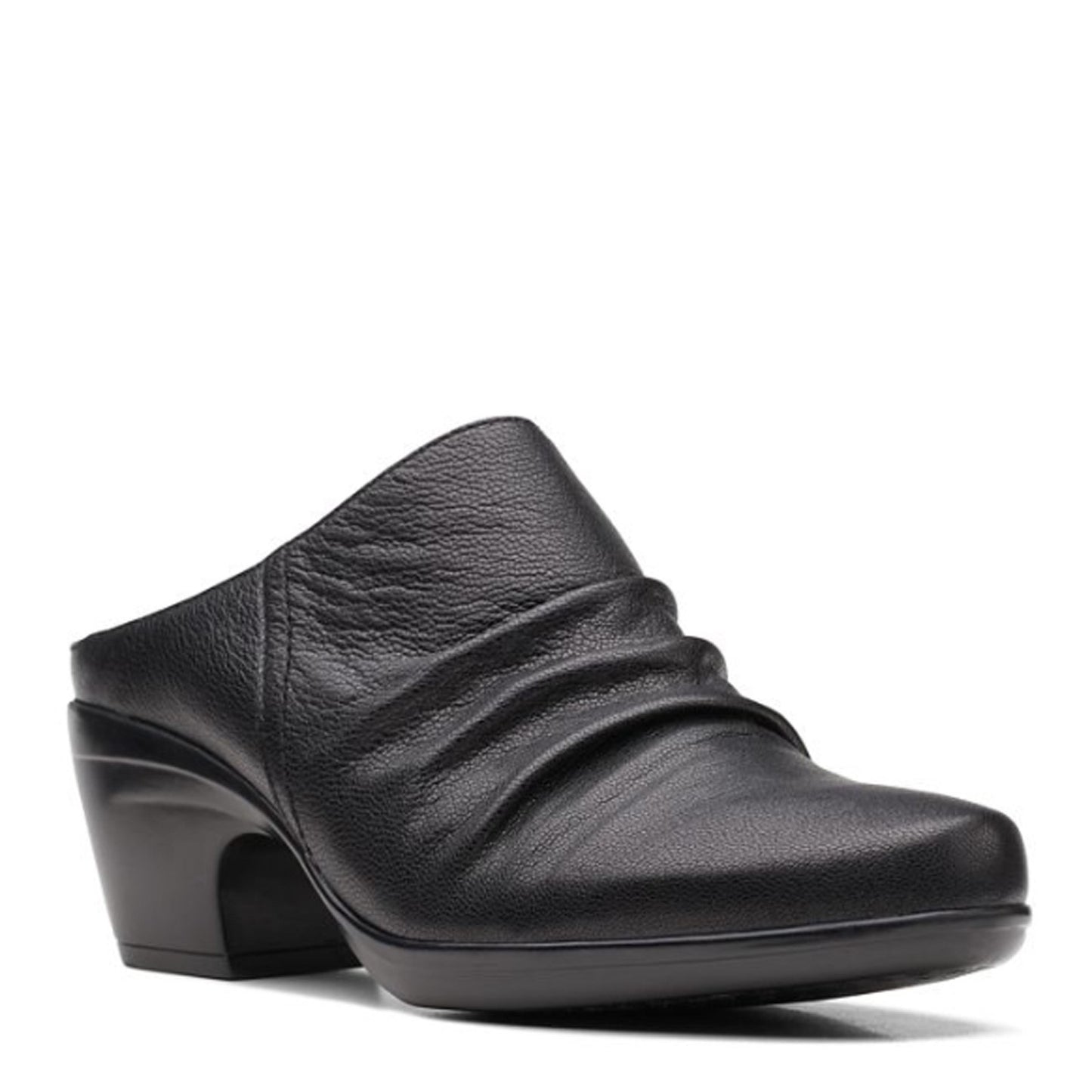 Peltz Shoes Women's Clarks Emily Charm Mule BLACK 26168156