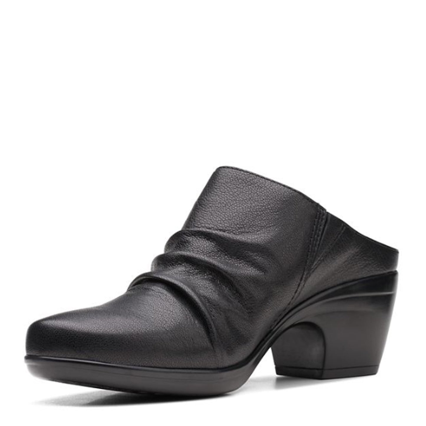 Peltz Shoes Women's Clarks Emily Charm Mule BLACK 26168156