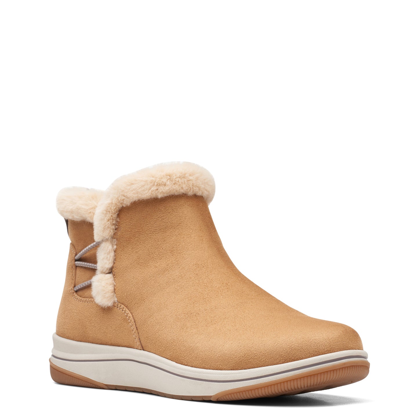 Peltz Shoes Women's Clarks Breeze Fur Bootie TAN 26168947