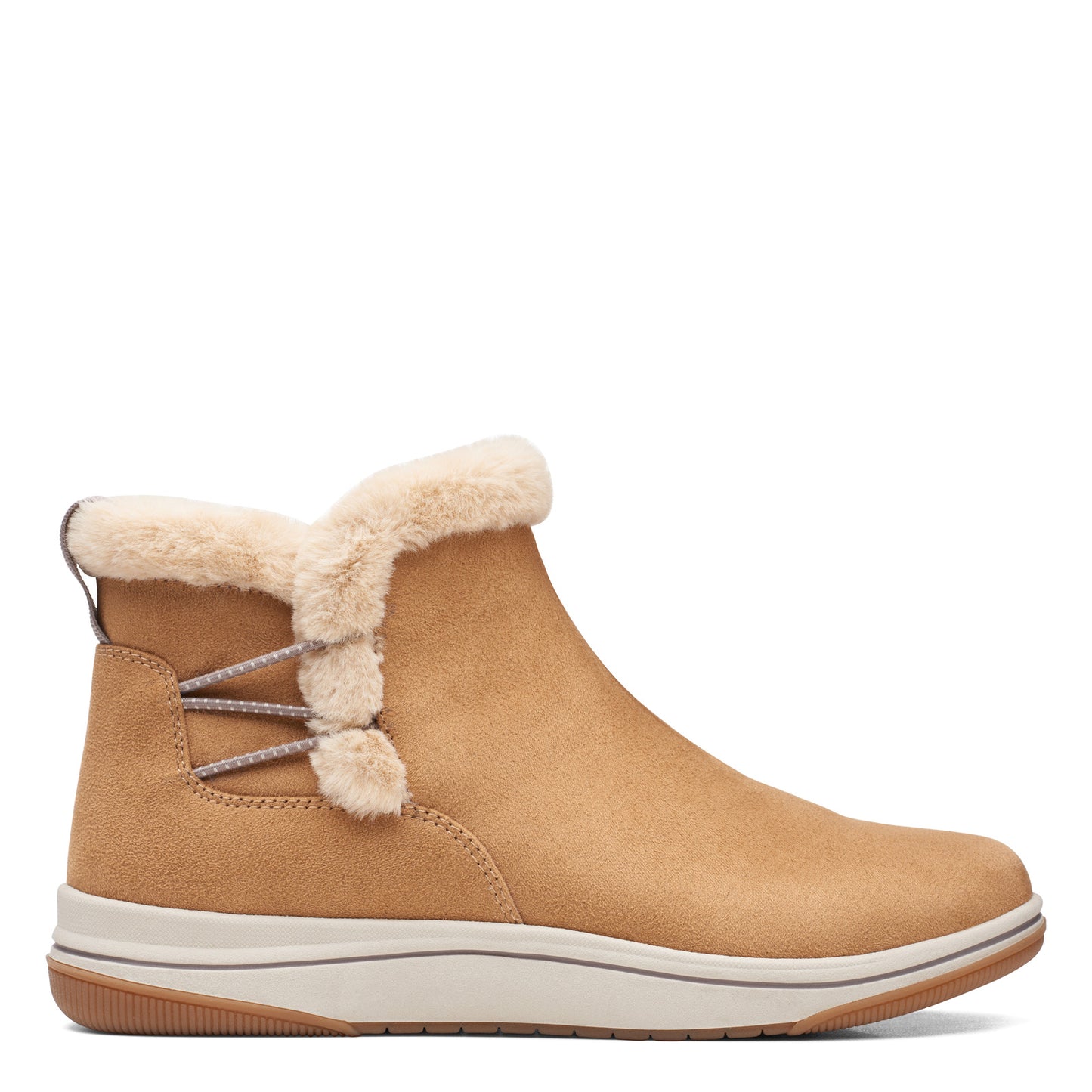 Peltz Shoes Women's Clarks Breeze Fur Bootie TAN 26168947