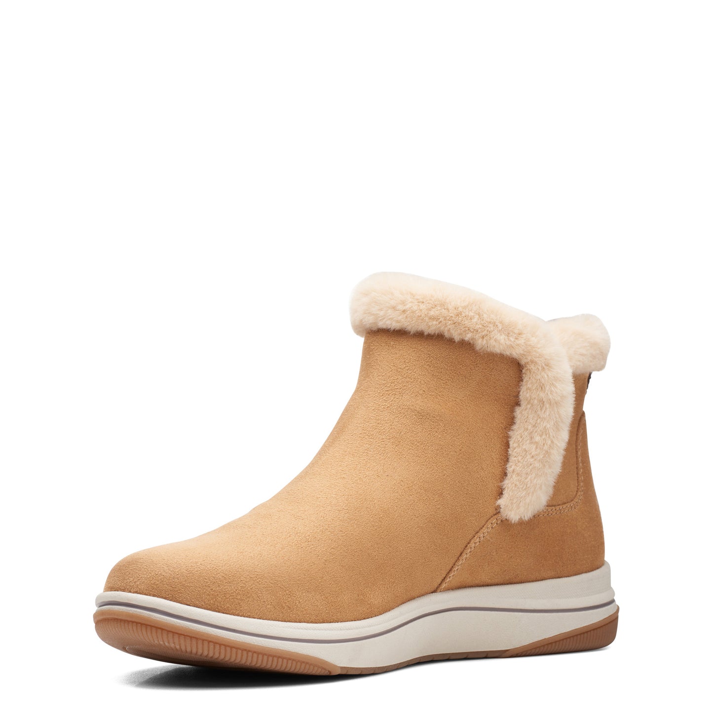 Peltz Shoes Women's Clarks Breeze Fur Bootie TAN 26168947