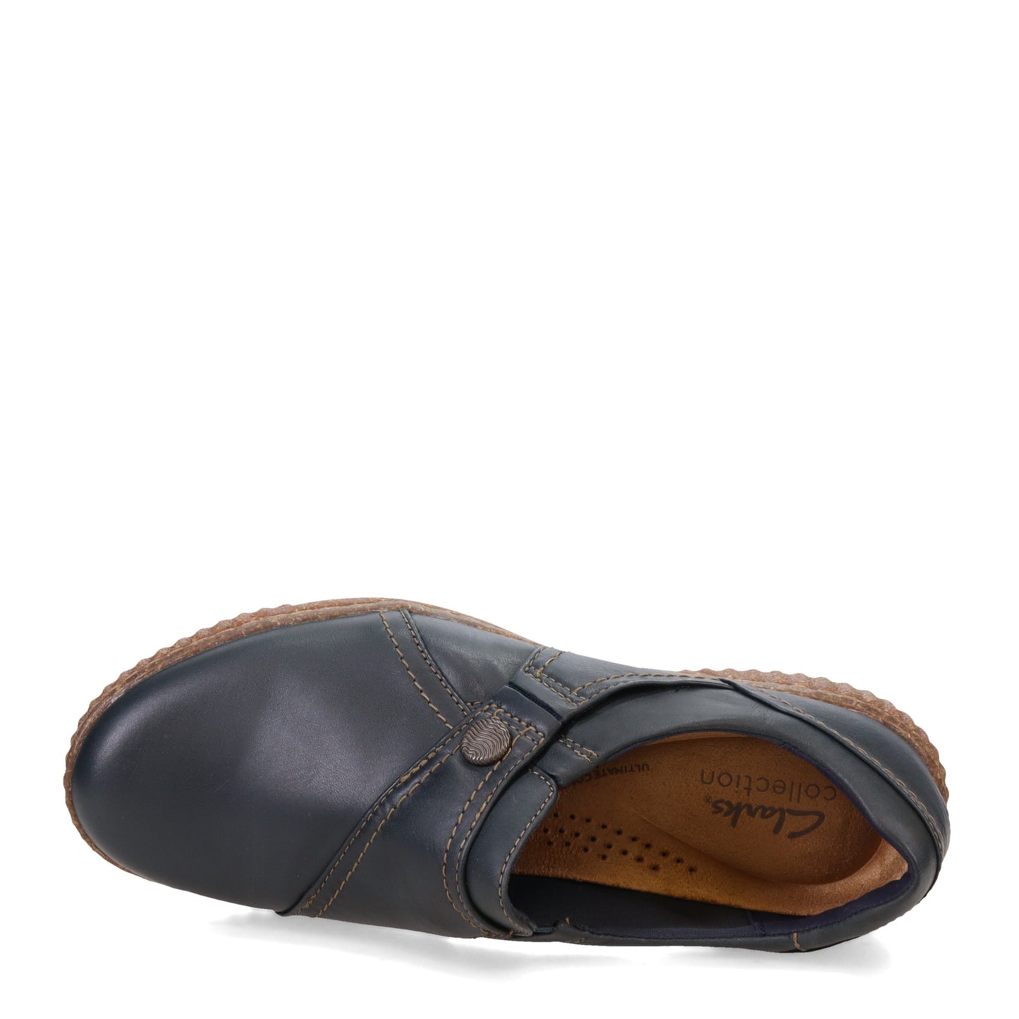 Peltz Shoes Women's Clarks Caroline Pearl Slip-On NAVY 26170299