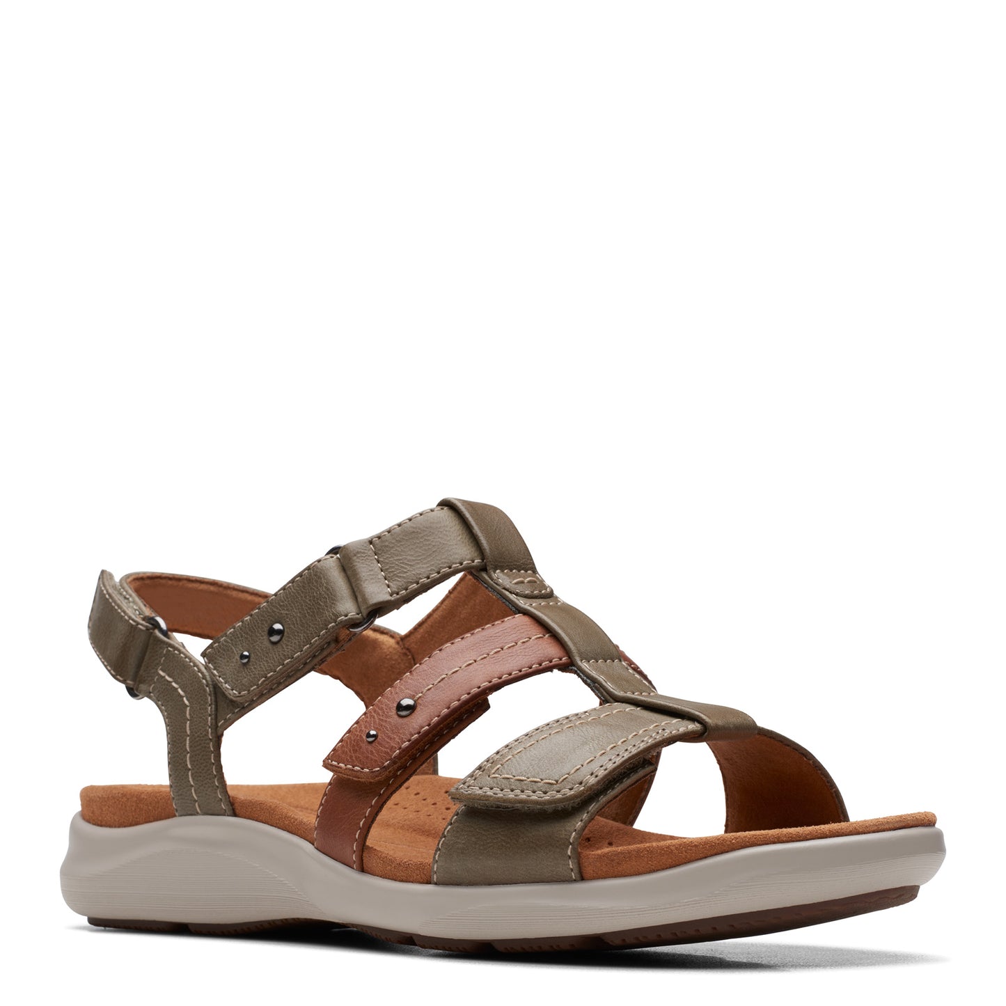 Peltz Shoes Women's Clarks Kitly Step Sandal olive 26170992